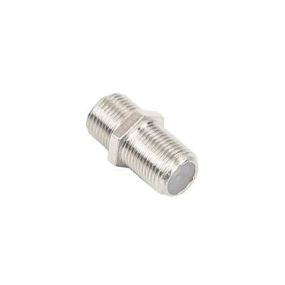 Adaptador Barril para 75 Ohm, de Conector F Hembra a F Hembra, Níquel/ Estaño/ Polietileno.