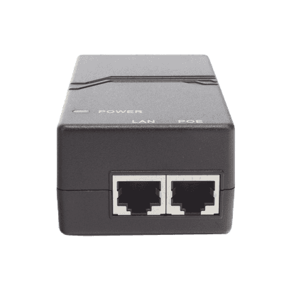 Inyector PoE estándar 15 watts, Compatible Multi-marcas, Detección Inteligente Anti Accidentes (802.3af / Gigabit)