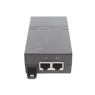 Inyector PoE estándar 30 watts, Compatible Multi-marcas, Detección Inteligente Anti Accidentes (802.3at / Gigabit)