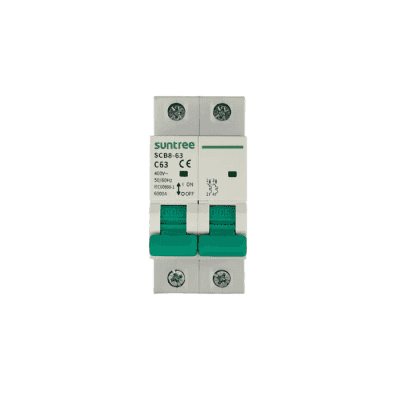 Protección Térmica/ Interruptor 2P, 32 A,  Corriente Alterna 400Vca para Aplicación Fotovoltaica Montaje Riel DIN