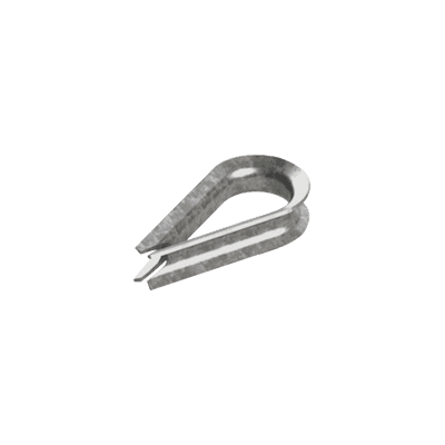 Guardacabos/cuello 1/4" acero con electro galvanizado.