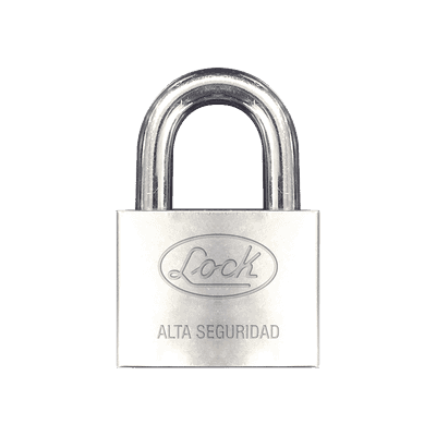 Candado de hierro alta seguridad con llave de disco/ Acabado Cromado/ Llaves Abloy/ Medida de Horquilla 38 mm.