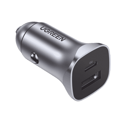 Cargador de Auto 24W | Puerto USB-A y USB-C | Carga Rápida | Compatible con Vehículos de 12 y 24 VCD | PD3.0 + QC3.0 | Indicador Led | Diseño Compacto | Chip Inteligente | Caja de Aluminio
