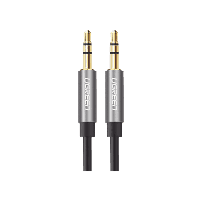 Cable Auxiliar 5 Metros / Conector 3.5mm a 3.5mm / Macho a Macho / Cubierta de TPE / Carcasa de Aluminio / Color Negro