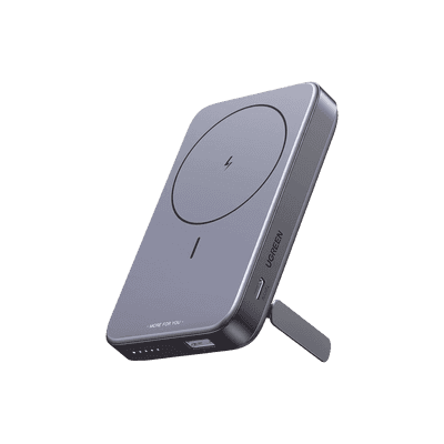 Power Bank MagSafe de 10000mAh NEXODE | 20W | 1 USB-C | 1 USB-A | Carga Rápida bidireccional | Soporta modo Standby | Soporte Plegable |  Ultra Delgado | Ultra ligero | Compatible con iPhone 15/14/13/12 | Color Gris.