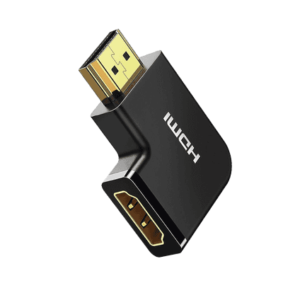 Adaptador HDMI Tipo L Macho a Hembra / Hacia Abajo / HDMI 2.0 4K@60Hz / Proporciona Flexibilidad Sin Doblar los Cables HDMI