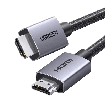 Cable HDMI 2.0 de Nylon Trenzado | 1 m | 4K@60Hz | ARC | Dolby ATMOS | True HD | DTS HD | HDR | 3D Inversivo  | 3 modos de Visualización | 3 Capas de Protección + 4 de Blindaje | Niquelado | Carcasa de Aluminio.