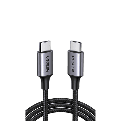 Cable USB-C a USB-C | 2 Metros (6.56 Pies) | Transferencia de Datos de 480 Mbps | Carga Rápida de Hasta 60W | QC 4.0/3.0/2.0 | PD3.0 | FPC | AFC | Protección Integrada | Caja de Aluminio | Nylon Trenzado | Color Negro