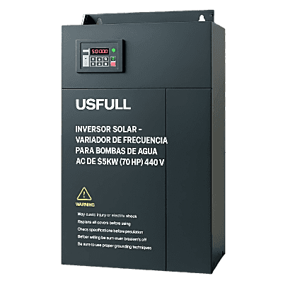 Inversor Solar - Variador de Frecuencia para Bombas de Agua AC de 55KW (70 HP)   440V: Potencia y Eficiencia para Aplicaciones Exigentes