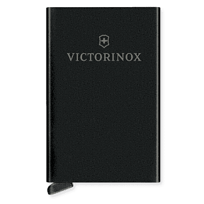 Tarjetero / Almacenamiento Seguro 4-6 Tarjetas / Aluminio Duradero / Protección RFID / Sistema Deslizamiento Patentado / Color Negro.