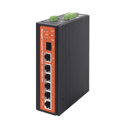 Switch industrial de 4 puertos Gigabit PoE (pasivo 24V / 802.3af/at/bt)