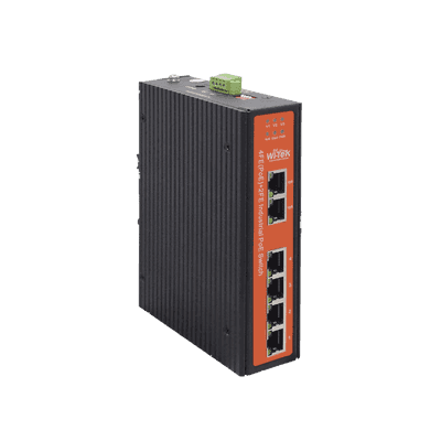 Switch industrial 4 puertos Fast Ethernetcon POE 802.3af/at + 2 puertos UPLINK gigabit