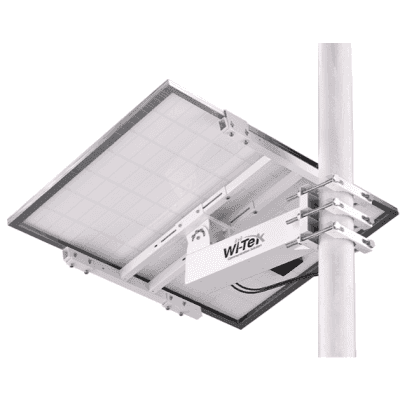Soporte/Montaje para Panel Solar WI-BRKP133 para Postes / Estructura Galvanizada SGCC 2 mm / Ajuste Ángulo 0-75° / Compatible Postes Redondos 76-133 mm y Cuadrados 50-130 mm / Paneles hasta 900 mm Ancho y 35 mm Grosor / Resistente Corrosi&o