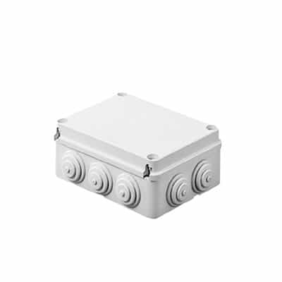 Caja Estanca de PVC Para Derivación y Conexión, 14 Entradas, Tapa Atornillada, 460x380x120 mm (Área interna, Uso Exterior IP55, Material que no Propaga el Fuego y Libre de Hálogenos