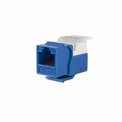 Módulo Jack Keystone Cat5e sin Herramienta (toolless) para faceplate - Color Azul