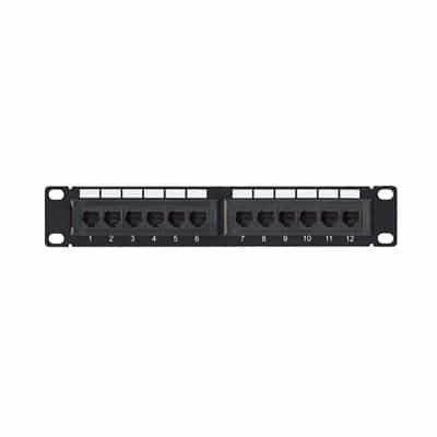 Panel de parcheo de impacto (110) UTP de 12 puertos Cat6, 10in