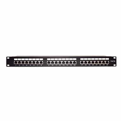 Panel de Parcheo de Impacto Blindado (STP) de 24 Puertos Cat5e, 19 Pulgadas