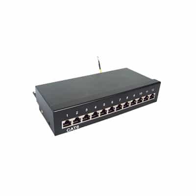 Panel de parcheo de impacto (110) Blindado (STP) de 12 puertos Cat6, 10in