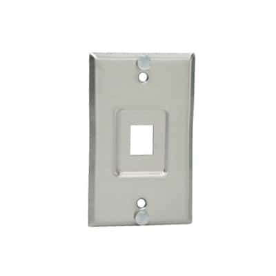 Placa de Pared Telefónica, Salida de 1 Puerto Keystone, de Acero Inoxidable