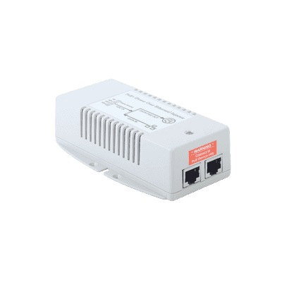 Inyector POE para Aplicación Solar, Entrada 18-36 Vcc, Salida en 56 Vcc, 802.3 af/at, 10/100/1000 Mbps, Hasta 35 Watts